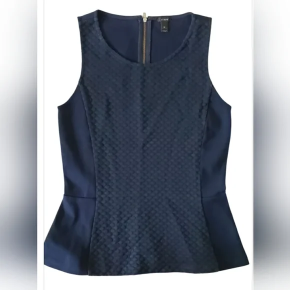J. Crew Blue Fitted Peplum Strech Tank Top Size:XS - Picture 3 of 6
